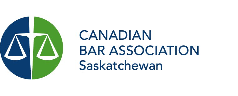 Logo for Canadian Bar Association, Saskatchewan Branch.